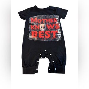 Friday 13th- Mother Knows Best-  Black Kids Bodysuit